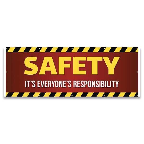 Safety Is Everyones Responsibility Banner Concession Stand Food Truck, 120" H, B-120-30146